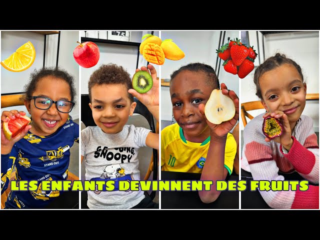 Les enfants devinent des fruits 🍋‍🟩 🍉🍇🥭🍎 class=