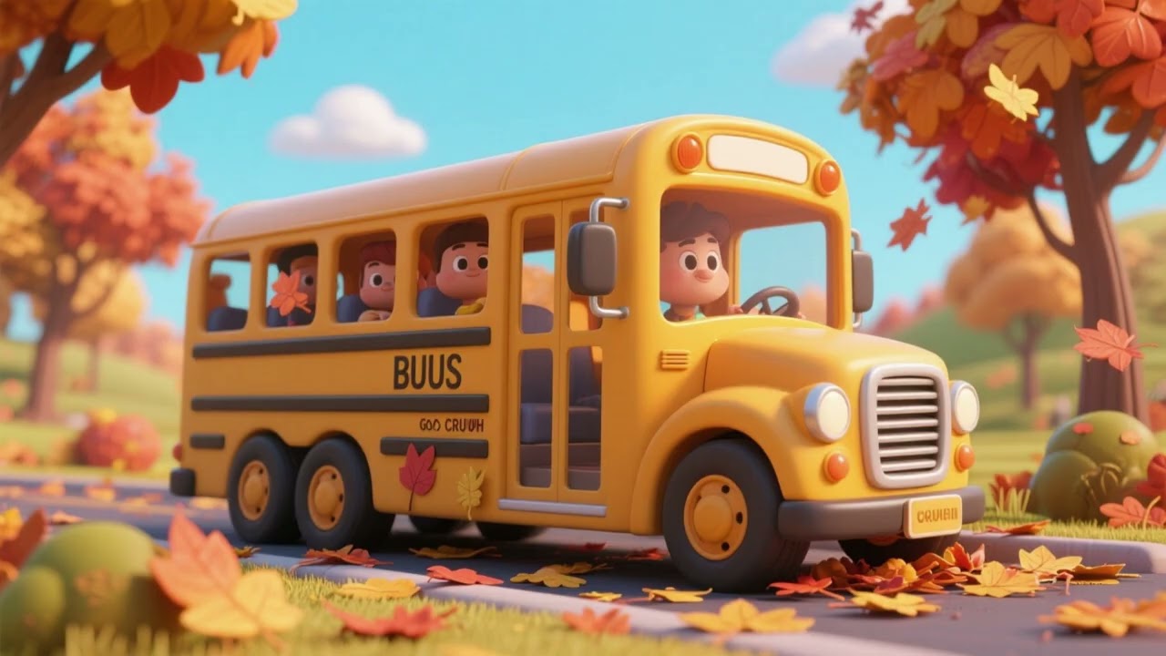 Wheels on the Bus Go Crunch Crunch – Autumn Leaf Trip | Nursery Rhymes & Kids Songs