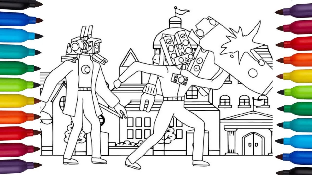 Skibidi Toilet - NEW Titan CAMERAMAN & TITAN SPEAKERMAN Coloring Pages | NCS Music 