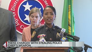 Two teens charged in theft of police chief's gun, other crimes