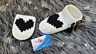 هاف بوت/سليبر/لكلوك كروشيه رسم قلب تابستري slippers crochet