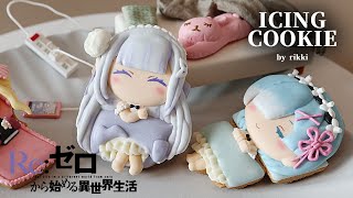 【Re:Zero】Rem & Emilia icing cookies｜Re:ゼロから始める異世界生活 レムとエミリアアイシングクッキー #おねむたん