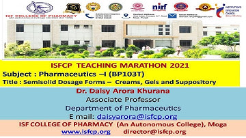 Lecture 2 | Pharmaceutics –I | Semisolid Dosage Forms – Creams, Gels and Suppository|Dr. Daisy Arora