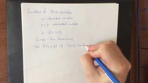 Functions of three variables and level surfaces