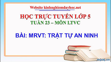 LTVC: Mở rộng vốn từ: Trật tự - An ninh