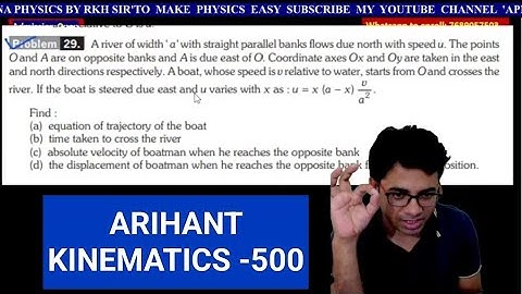 ARIHANT KINEMATICS -500 Q.25 to Q.34 FOR 11th RANK BOOST  BY RKH SIR