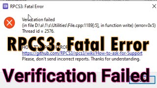 How to Fix RPCS3 Fatal Error Verification Failed screenshot 5