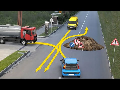 Видео: Какой автомобиль должен уступить дорогу?