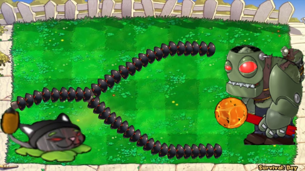 Team Doom Cattail vs 999 Giga Gargantuar Zombies vs Small Dr Zomboss ...