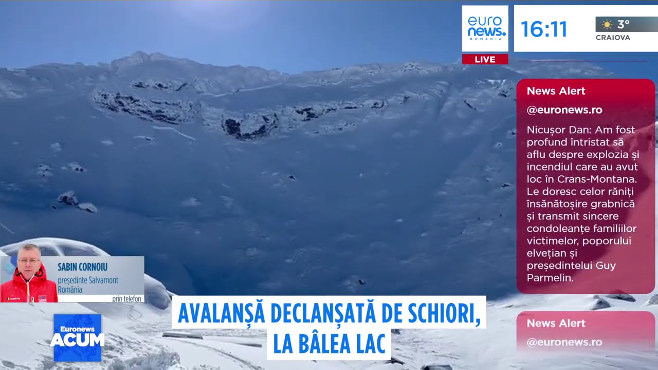 Avalanșă masivă provocată de schiori la Bâlea Lac