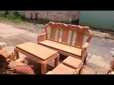 Video Báo Giá / 4 bộ ghế salon cột 10 gỗ gõ đỏ cực đẹp - youtube