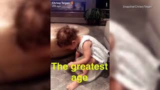 Chrissy Teigen shares sweet video of baby Luna cleaning up spill