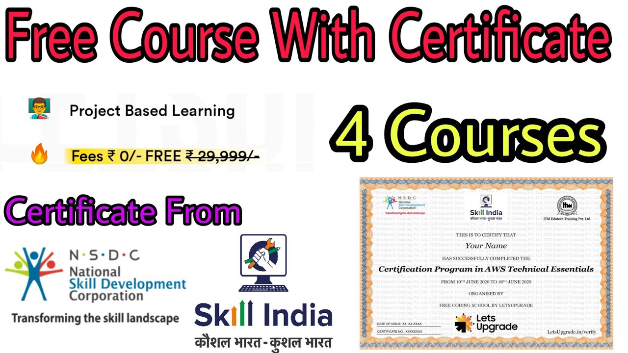 MOST DEMANDING Technical Skills Courses by Skill India and NSDC (Free
