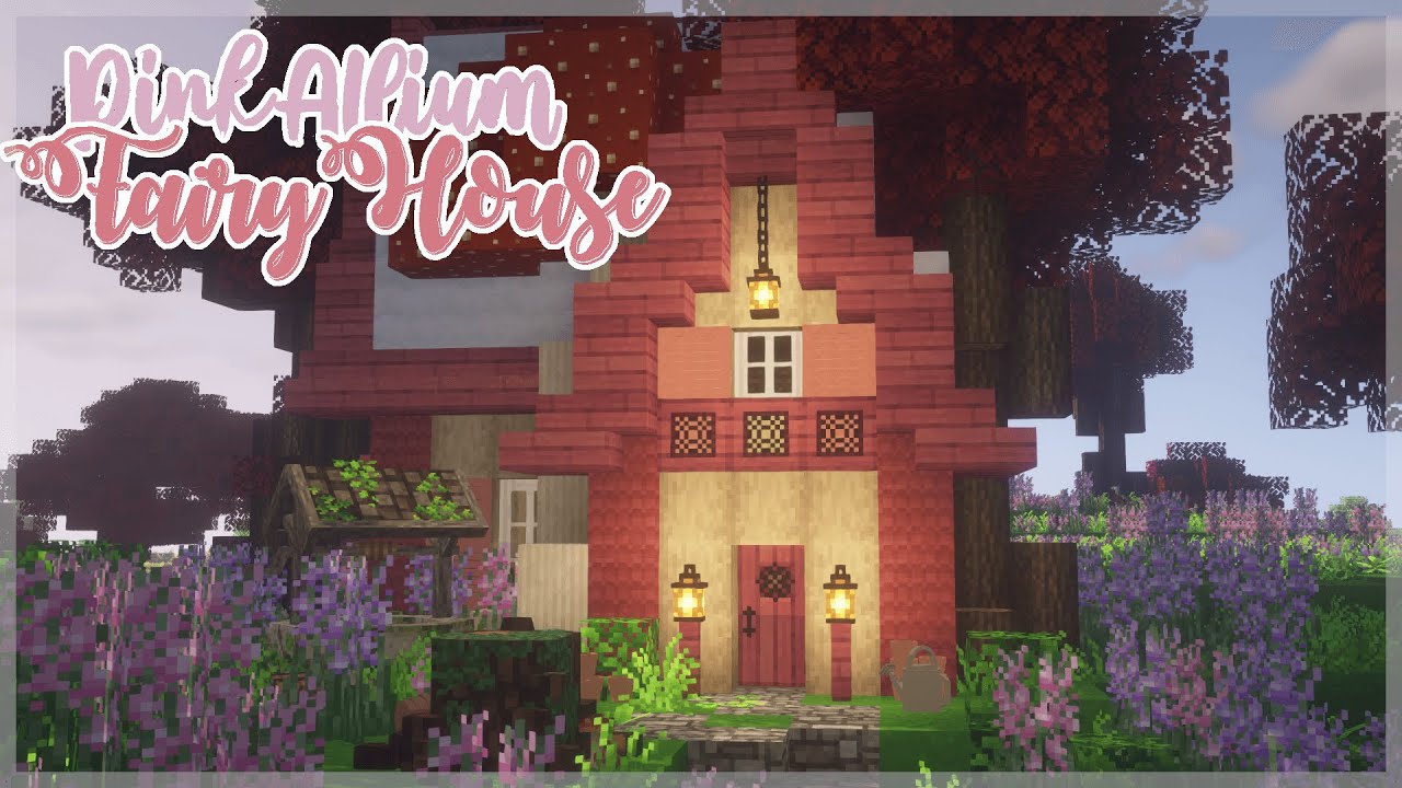 Pink Allium Fairy House | Modded CIT Minecraft | Speed-Build - YouTube