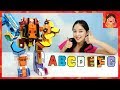 Alphabet A G Transformation Robot Heavy Equipment Tank Bulldozer Toy Kids Learn Yura 
