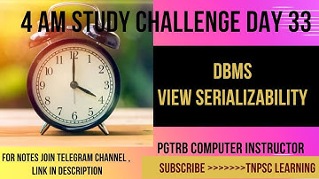 PGTRB COMPUTER INSTRUCTOR |DBMS CONFLICT | VIEW SERIALIZABLE | 4 AM DAY 33