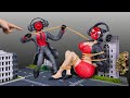 😱Making Rescue SPEAKER WOMAN &amp; SPEAKER MAN Love Story with Polymer Clay [ Skibidi Toilet ]