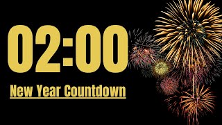 2 Minute New Year Countdown Timer 🎆 | Auld Lang Syne at the End 🎶