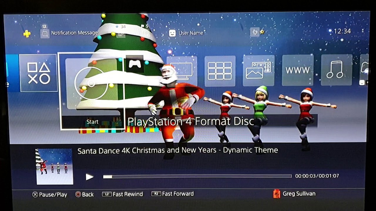 Santa Dance 4K Christmas and New Years Dynamic Theme Slyde Ps4 Design