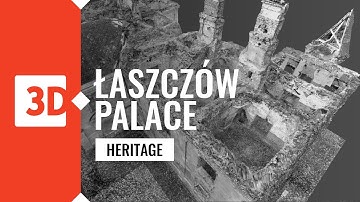 Łaszczów - ruins of the palace - 2D CAD, ortophoto from point clouds