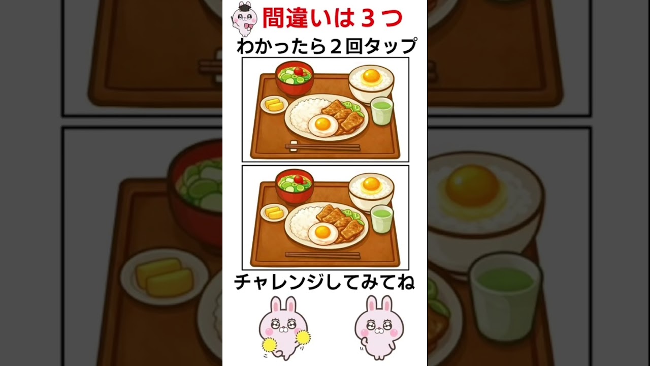てりマヨ生姜焼き定食の間違い探し #間違い探し #脳トレ #shorts #認知症予防 #クイズ