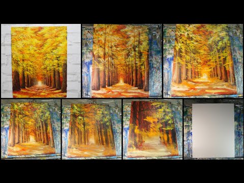 油絵 油彩 油彩画 絵 絵画【秋のトンネル】 油絵】オーダー作品【黄金のトンネル】#油絵 #手書き #アート