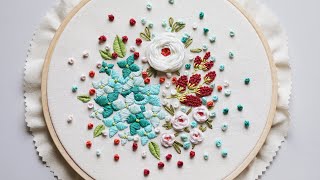 Easy Hand embroidery flowers. Embroidery hoop art