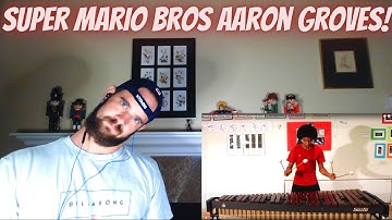 Super Mario Bros on Marimba with 4 Mallets by Aaron Grooves l REACTION!