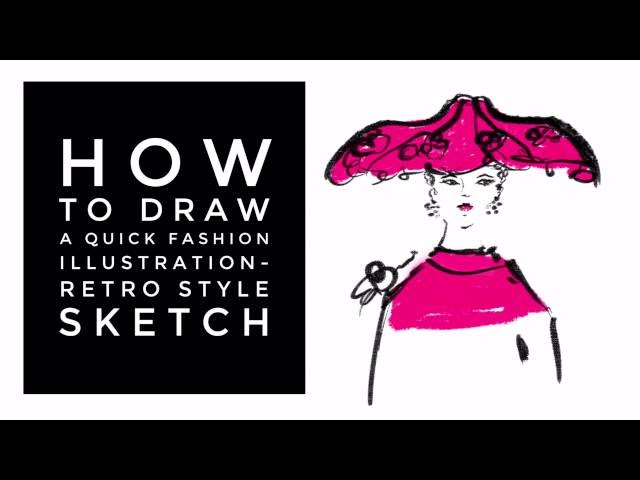 How to Draw a Quick Fashion Illustration-1950s Retro Style Hat