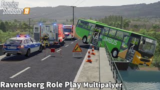 Operational Bus almost fell from a Bridge, Public Service│Ravensberg│Multiplayers Role Play│FS 19