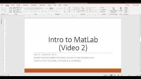 Software Workshop Introduction to MatLab Video 2