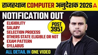 Rajasthan Computer Instructor Notification 2026 Out! 🔥 | 3951 Posts, Eligibility &amp; Syllabus