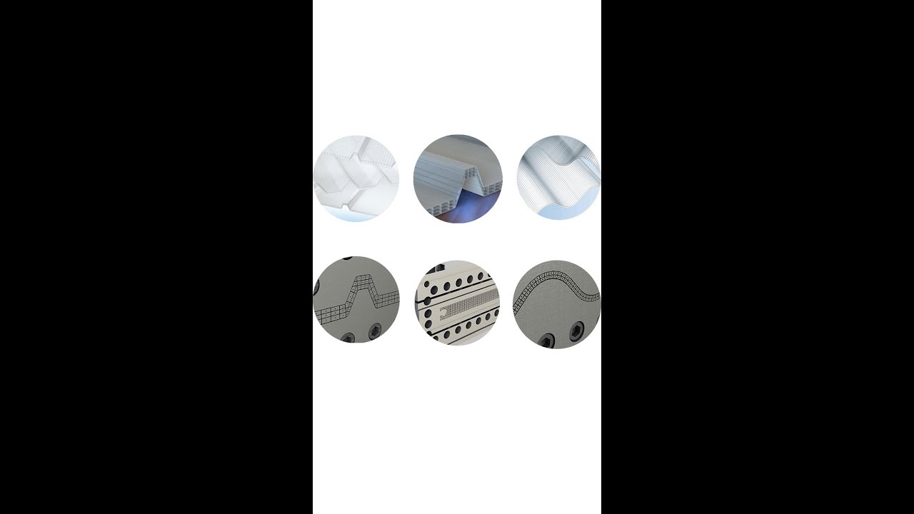 PC polycarbonate corrugated sheet profile greca making production extrusion machine extruder