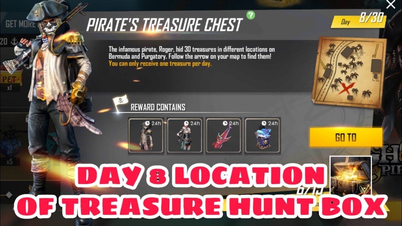 DAY 8 Pirate Treasure Hunt Location Pirate Treasure Location On 8
