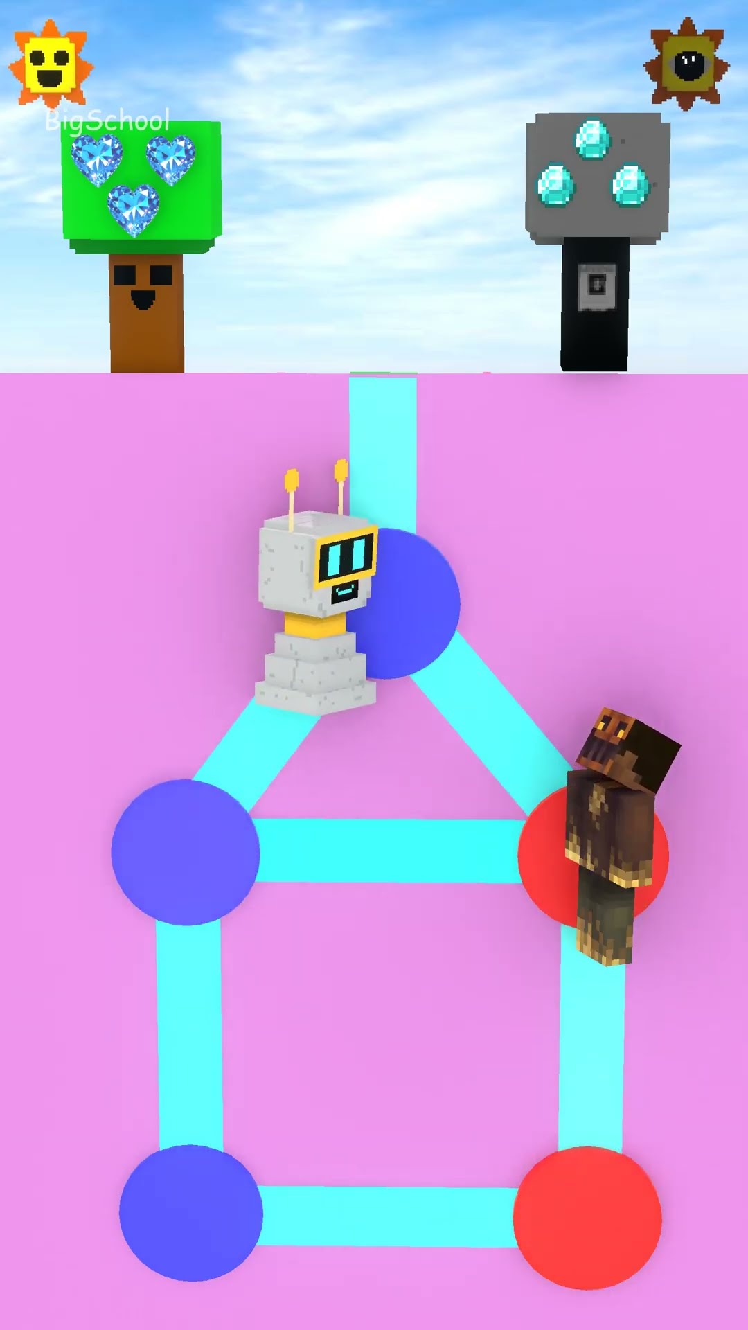 Challenge to escape the bad guy with Simon, Vineria, and Fun Bot! ??