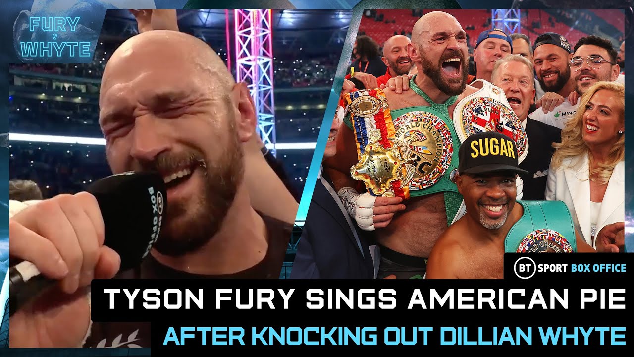 The Last Dance? Tyson Fury serenades the 94,000 fans in Wembley with American Pie 🎤