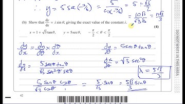 EDEXCEL C34 JAN 2017 IAL Q13  Parametric Equations & Trig Identities