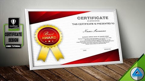 Corel draw - Certificate Design - Hindi tutorial