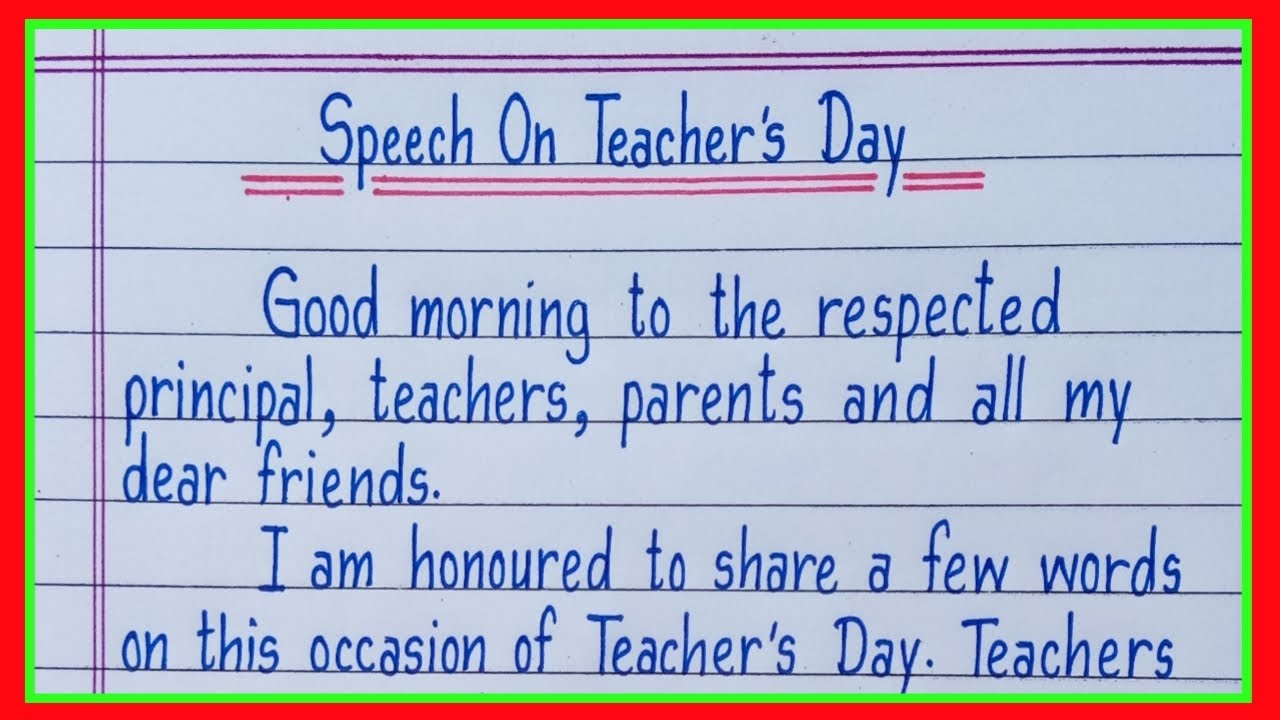 best speech in english on teachers day