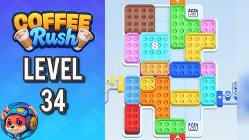 Coffee Rush: Block Jam - Level 34 – Puzzle Game Walkthrough & Solutions | Mobile Gameplay