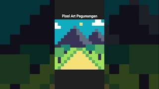 pixel art pegunungan #pixelart #pixelstudio #art #timelapse #pegunungan