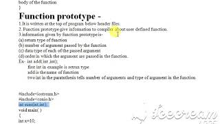 function | function in c++ | function definition | syntax  of function | function prototype