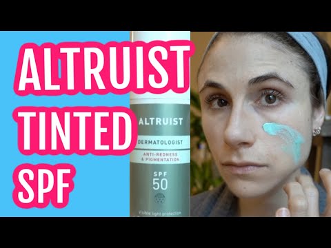 Altruist anti-redness and pigmentation tinted sunscreen review| Dr Dray thumbnail