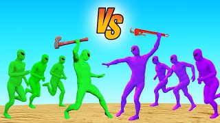 The BIGGEST GREEN VS PURPLE Battle EVER! (GTA 5 Online)