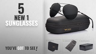 Top 10 1 Sunglasses [ Winter 2018 ]: Aviator Sunglasses Mens Women Polarized Black Lens Black Metal
