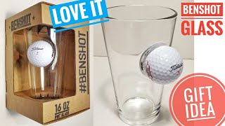 BenShot Pint Glass with Real Golf Ball DETAILED REVIEW & BOXING Great Gift Idea for GOLFER