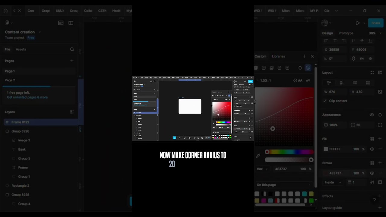 Day 9/30 Day design challenge Figma Glass Effect Tutorial Create Modern Glassmorphism 