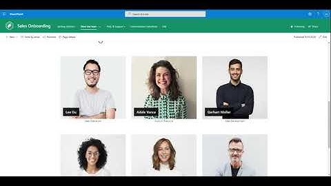 New Employee Onboarding Hub Sales Departmental Site demo from Microsoft SharePoint look book