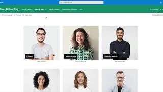 New Employee Onboarding Hub Sales Departmental Site demo from Microsoft SharePoint look book
