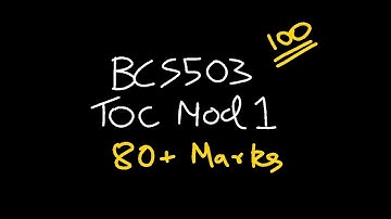 TOC MODULE 1 BCS503 Theory of Computation | 22 Scheme VTU 5th SEM CSE